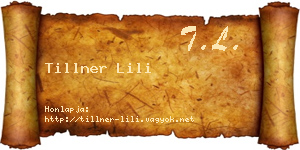 Tillner Lili névjegykártya